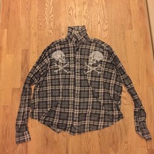 Wild fox skull flannel